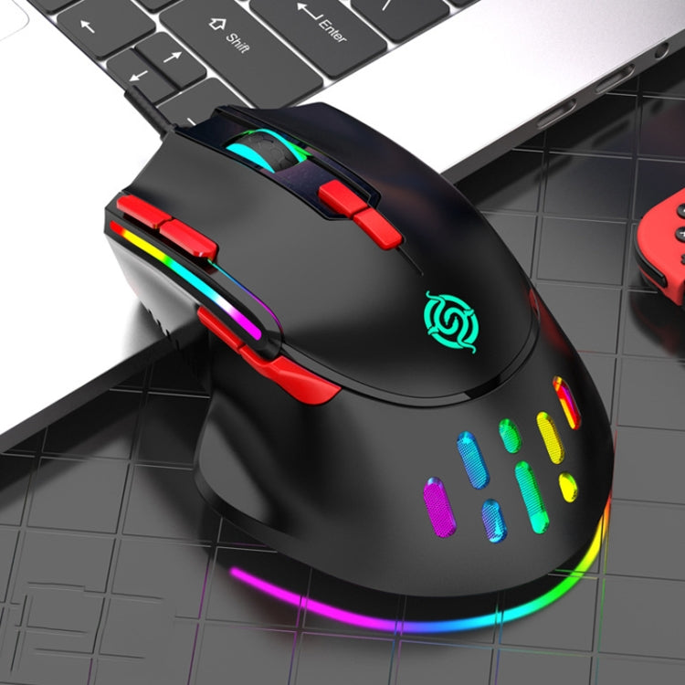 Rynx | K-Snake Q15 9 Keys RGB Light Effect Wired Mechanical Mouse, Cable Length: 1.5 m (Black)