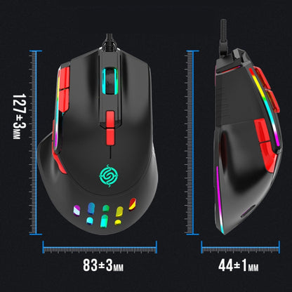 Rynx | K-Snake Q15 9 Keys RGB Light Effect Wired Mechanical Mouse, Cable Length: 1.5 m (White)