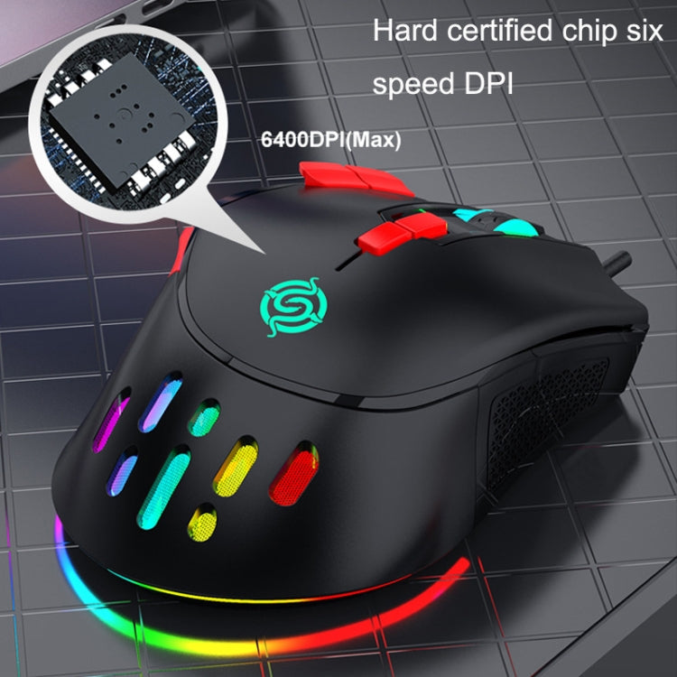 Rynx | K-Snake Q15 9 Keys RGB Light Effect Wired Mechanical Mouse, Cable Length: 1.5 m (White)