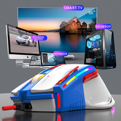 Rynx | K-Snake Q15 9 Keys RGB Light Effect Wired Mechanical Mouse, Cable Length: 1.5 m (White)