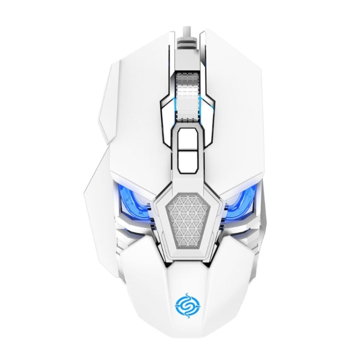 Rynx | K-Snake Q18 9 Buttons 6400DPI Illuminated Machine Wired Gaming Mouse, Cable Length: 1.5m (White)