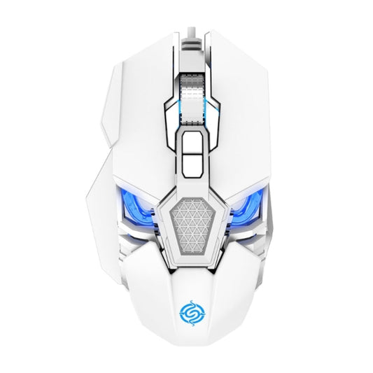 Rynx | K-Snake Q18 9 Buttons 6400DPI Illuminated Machine Wired Gaming Mouse, Cable Length: 1.5m (White)