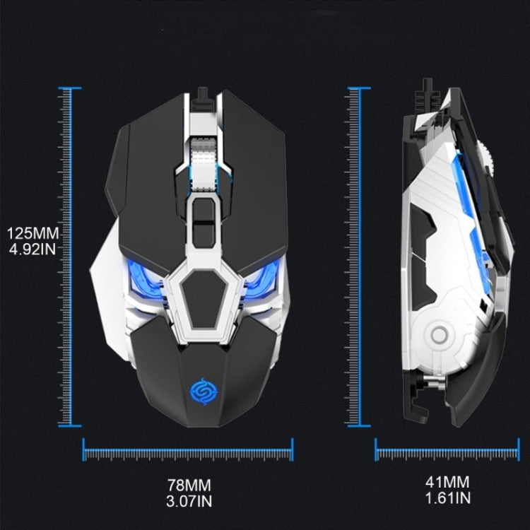 Rynx | K-Snake Q18 9 Keys 6400DPI Illuminated Machine Wired Gaming Mouse, Cable Length: 1.5m (Black)