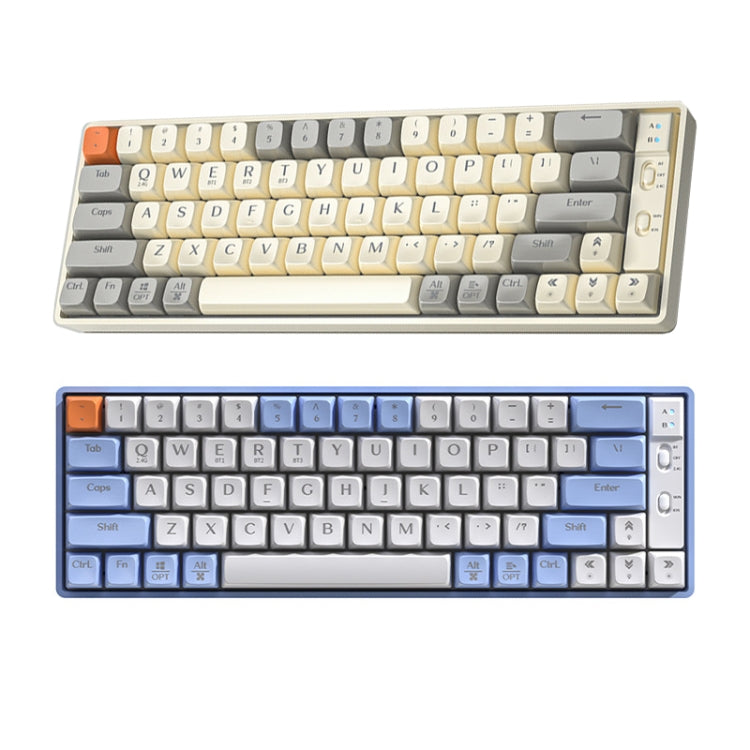 Rynx | LANGTU GK65 65 Keys Wireless / Bluetooth / Wired Three Model Gaming Mechanical Keyboard, Cable Length: 1.5m (Milk White)