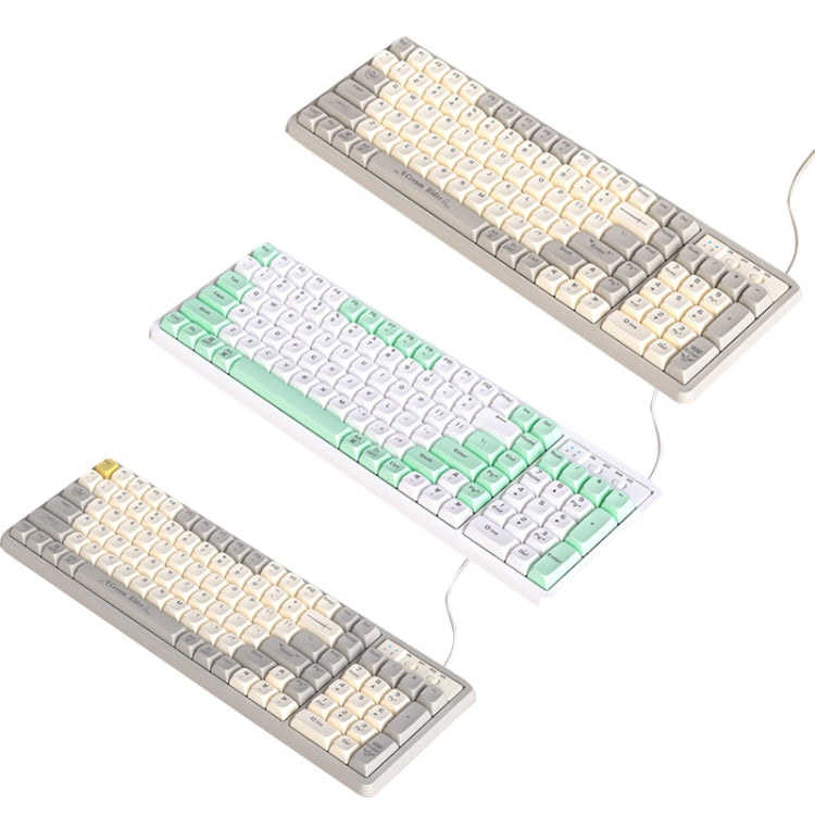 Rynx | LANGTU GK102 102 Keys Hot Plugs Mechanical Wired Keyboard. Cable Length: 1.63 m, Style: Gold Shaft (Beige Knight)