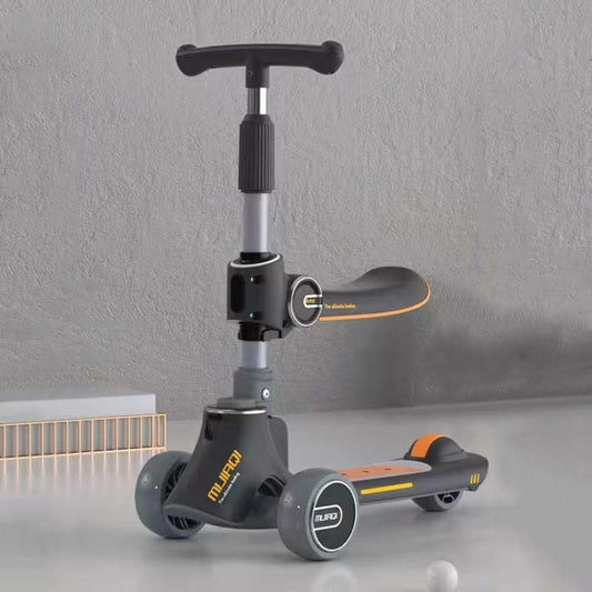 Rynx | MIJIAQI 01 3 In 1 Multifunctional Foldable Children Scooter with Music and Lights, Spec: Gray Seat