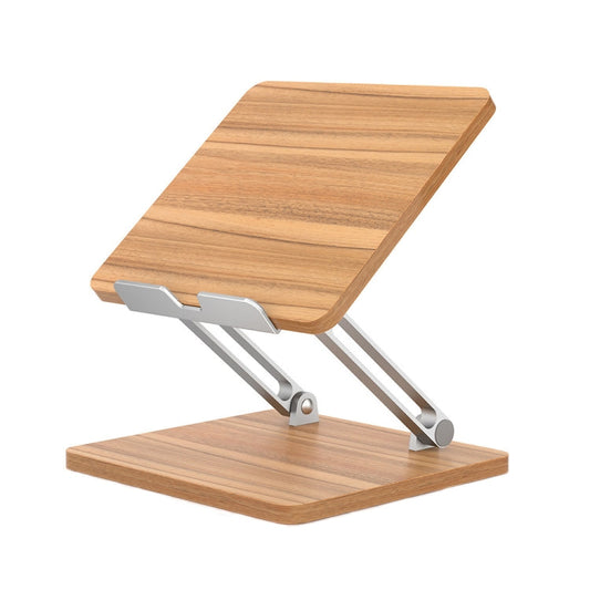 Rynx | AP-2DP Desktop liftable wood tablet laptop stand (dark wood)