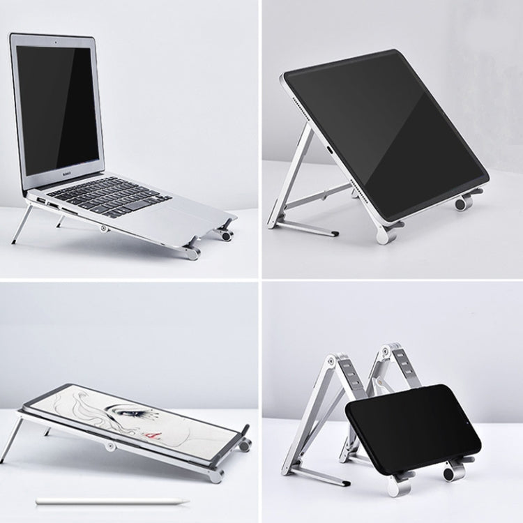 Rynx | X23 3 In 1 Portable Storage Foldable Aluminum Phone Tablet Stand (Gray)