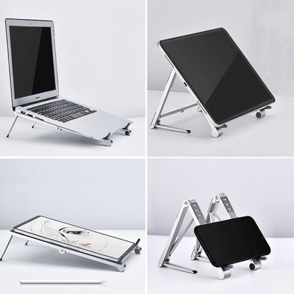 Rynx | X23 3 In 1 Portable Storage Foldable Aluminum Phone Tablet Stand (Gray)