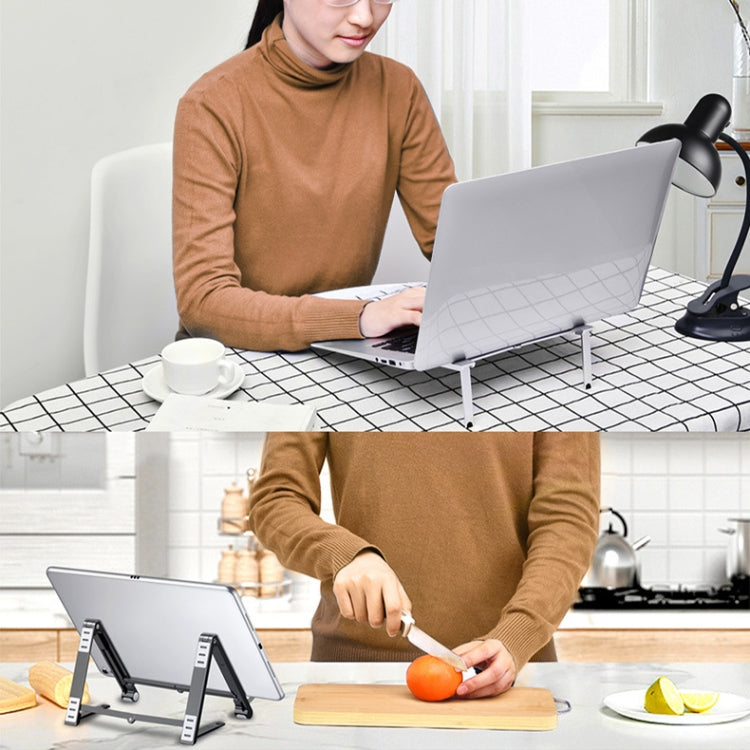 Rynx | X23 3 In 1 Portable Storage Foldable Aluminum Phone Tablet Stand (Gray)