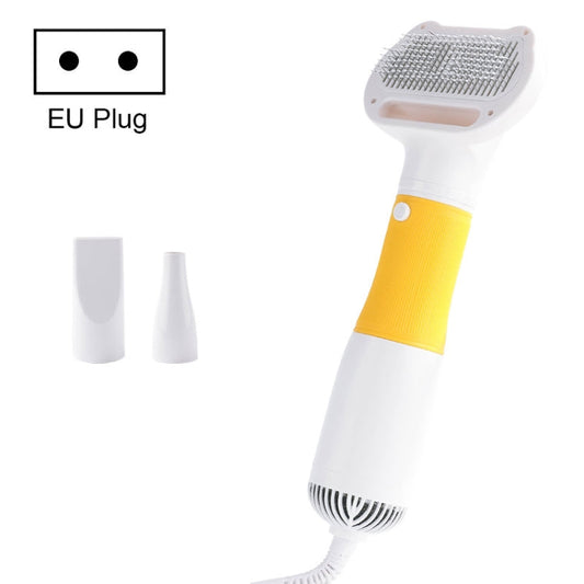 3 in 1 600W Pet Electric High Wind Hair Removal Blower Combs, Specification: EU Plug 220V(Yellow)