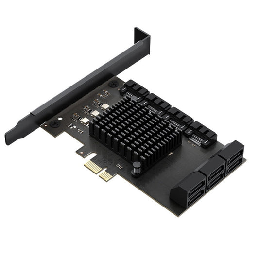 Rynx | PCIE X1 to 10 Ports SATA3.0 Rotary Card Computer Desktop Solid State Hard Drive