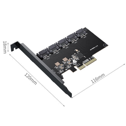 Rynx | PCIE X1 to 10 Ports SATA3.0 Rotary Card Computer Desktop Solid State Hard Drive