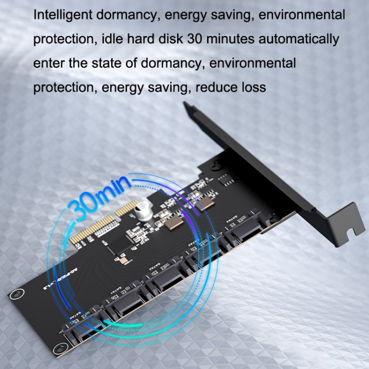 Rynx | PCIE X1 to 10 Ports SATA3.0 Rotary Card Computer Desktop Solid State Hard Drive