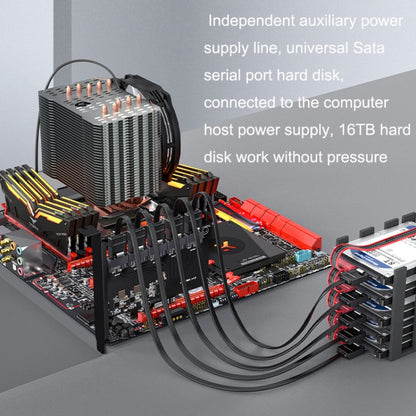 Rynx | PCIE X1 to 10 Ports SATA3.0 Rotary Card Computer Desktop Solid State Hard Drive