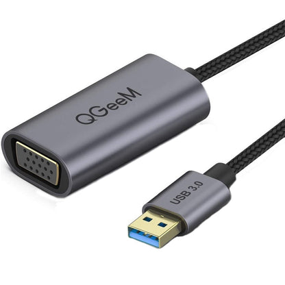 Rynx | QGeeM QG-UA07-A USB 3.0 to VGA High Speed Multi-Display Video Converter (Silver Gray)