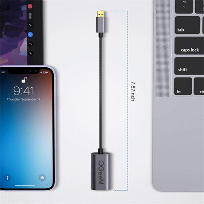 Rynx | QGeeM QG-UA07-A USB 3.0 to VGA High Speed Multi-Display Video Converter (Silver Gray)