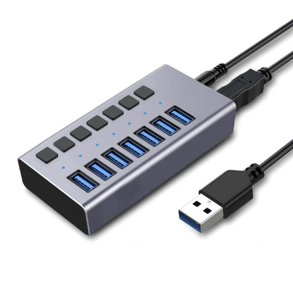 Rynx | HS-716MG USB3.0 Aluminum Alloy Gray 7 Ports 12V/2A Expansion Docking Computer Camera HUB