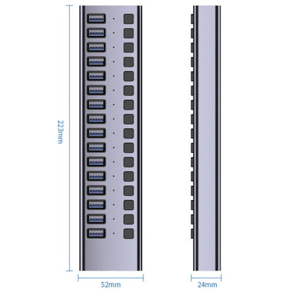 Rynx | HS-716MG USB3.0 Aluminum Alloy Gray 7 Ports 12V/2A Expansion Docking Computer Camera HUB