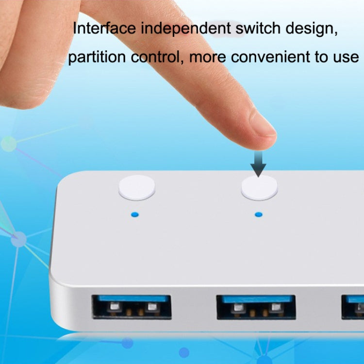 Rynx | HS0059 Independent Switch USB 3.0 4 Ports Expansion Type-C / USB-C Aluminum Alloy HUB, Cable Length: 30cm