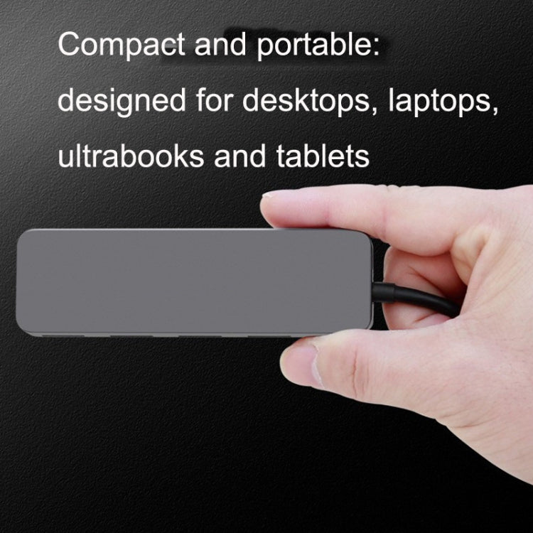 Rynx | HS0059 Independent Switch USB 3.0 4 Ports Expansion Type-C / USB-C Aluminum Alloy HUB, Cable Length: 30cm