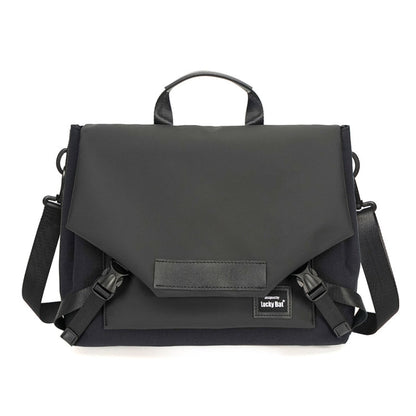 Rynx | LUCKYBAT Laptop Bag Airbag Anti-Drop Messenger Bag, Size: S 13.3-16 Inch (Pure Black)
