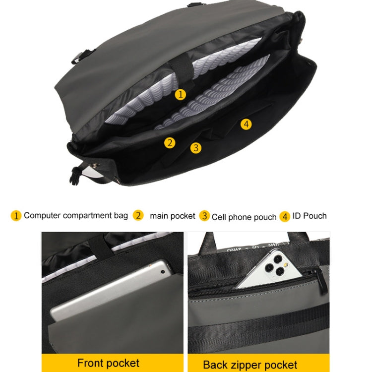 Rynx | LUCKYBAT Laptop Bag Airbag Anti-Drift Shoulder Bag, Size: S 13.3-16 inches (Black Equation)