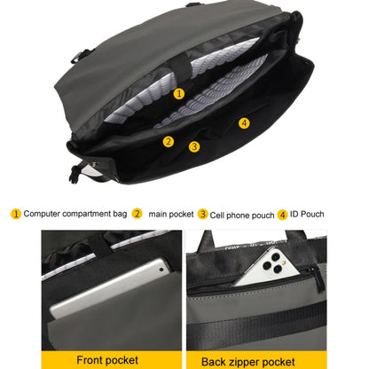 Rynx | LUCKYBAT Laptop Bag Airbag Anti-Drift Shoulder Bag, Size: S 13.3-16 inches (Black Equation)