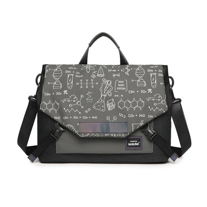 Rynx | LUCKYBAT Laptop Bag Airbag Anti-Drop Shoulder Bag, Size: L 16 inch (Black Grey Equation)