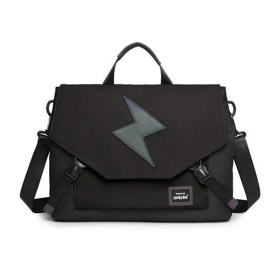 Rynx | LUCKYBAT Laptop Bag Airbag Anti-Fall Crossbody Handbag, Size: L 16 Inch (Black Lightning)