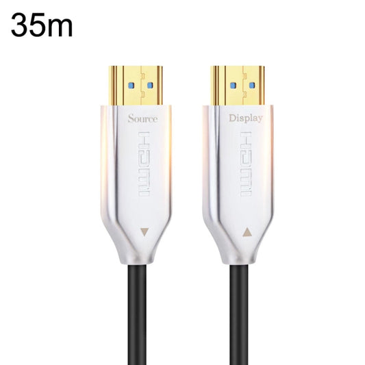 Rynx | 2.0 Version HDMI Fiber Optic Cable 4K Ultra High Clear Cable Monitor Connection Cable, Length: 35m (White)