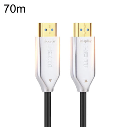Rynx | 2.0 Version HDMI Fiber Optic Cable 4K Ultra High Clear Line Monitor Connection Cable, Length: 70m with Conduit (White)