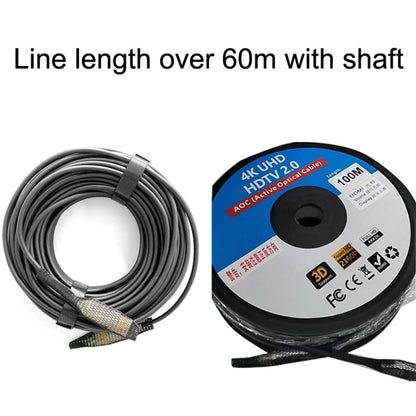 Rynx | 2.0 Version HDMI Fiber Optic Cable 4K Ultra High Clear Line Monitor Connection Cable, Length: 70m with Conduit (White)