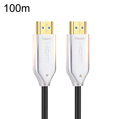 Rynx | 2.0 Version HDMI Fiber Optic 4K Ultra High Clear Line Monitor Connection Cable, Length: 100m with Sleeve (White)