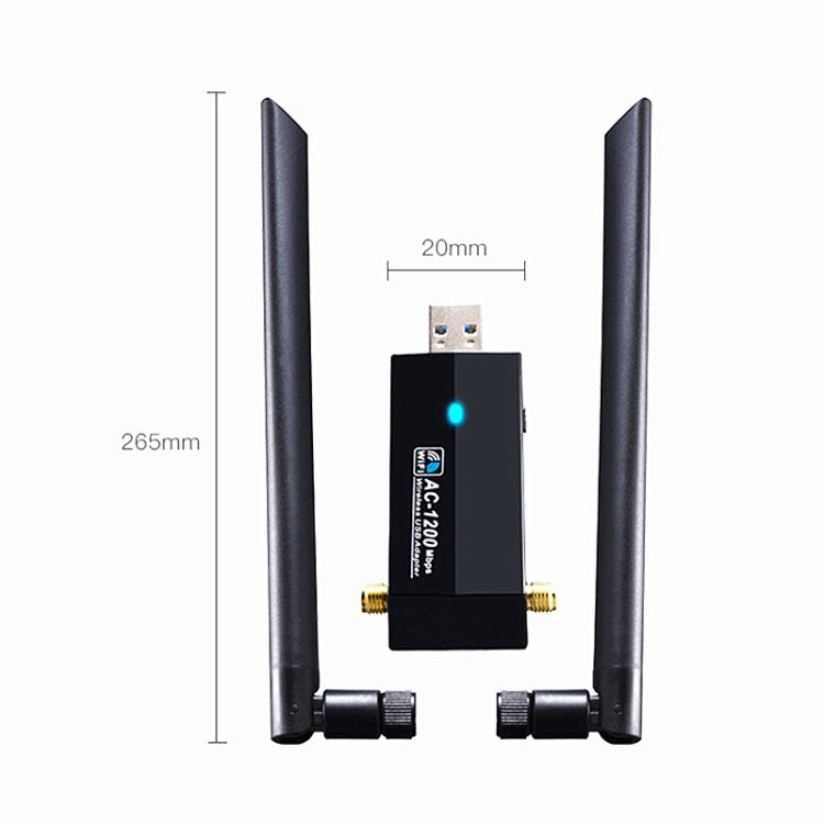 Rynx | 1200m Wireless Network Card 802.11AC USB3.0 Dual Frequency 2.4G/5.8G WiFi Receiver