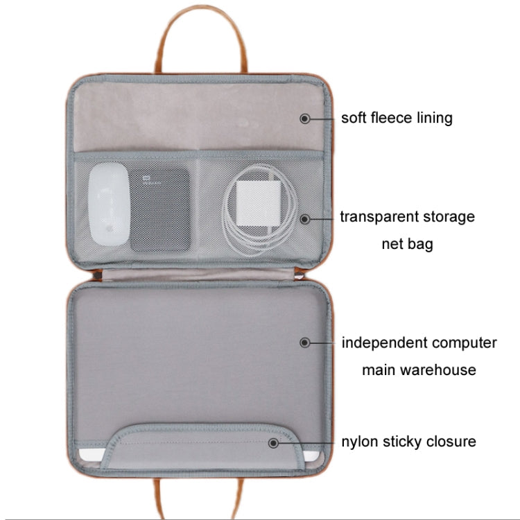 Rynx | Baona Leather Fully Open Portable Waterproof Laptop Bag, Size: 15/15.6/16 Inches (Gray Brown)