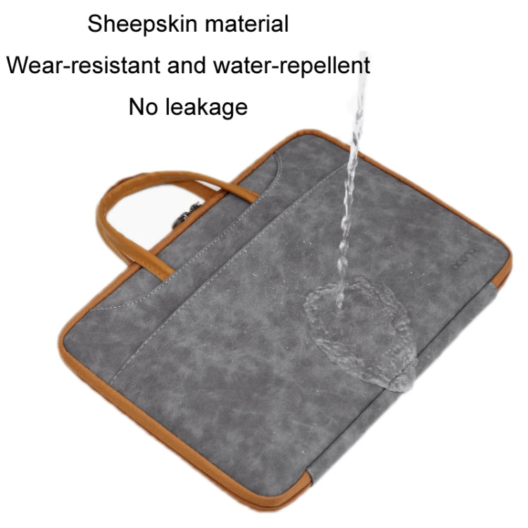 Rynx | Baona Leather Fully Open Portable Waterproof Laptop Bag, Size: 15/15.6/16 Inches (Gray Brown)