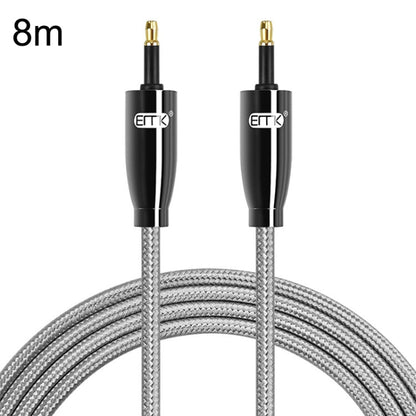 Rynx | EMK QH4.0 Mini Toslink 3.5mm Interface SPDIF Audio Optical Fiber, Length: 8m (Black)
