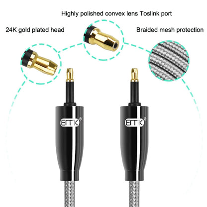 Rynx | EMK QH4.0 Mini Toslink 3.5mm Interface SPDIF Audio Optical Fiber, Length: 8m (Black)