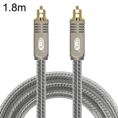 Rynx | EMK YL/B Audio Digital Optical Fiber Cable Square to Square Audio Connection Cable, Length: 1.8 m (Transparent Gray)
