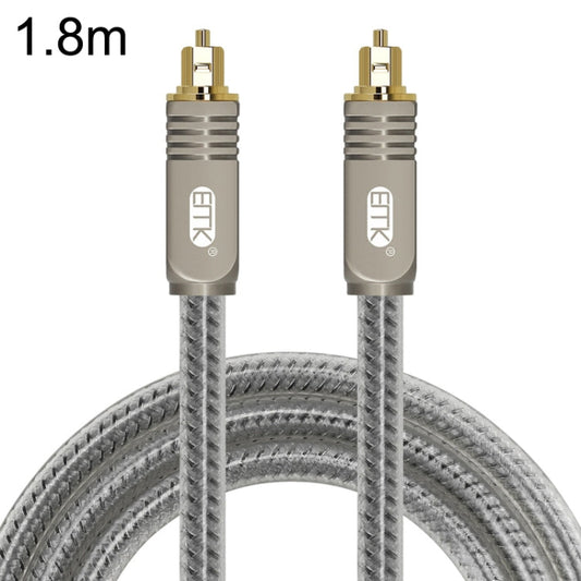 Rynx | EMK YL/B Audio Digital Optical Fiber Cable Square to Square Audio Connection Cable, Length: 1.8 m (Transparent Gray)