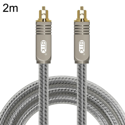 Rynx | EMK YL/B Audio Digital Optical Fiber Cable Square to Square Audio Connection Cable, Length: 2m (Transparent Gray)