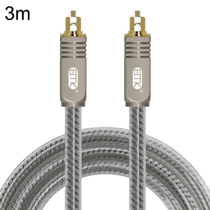 Rynx | EMK YL/B Audio Digital Optical Fiber Cable Square to Square Audio Connection Cable, Length: 3m (Transparent Grey)