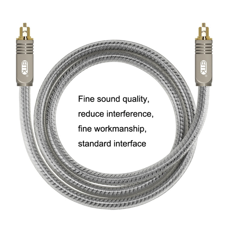Rynx | EMK YL/B Audio Digital Optical Fiber Cable Square to Square Audio Connection Cable, Length: 3m (Transparent Grey)
