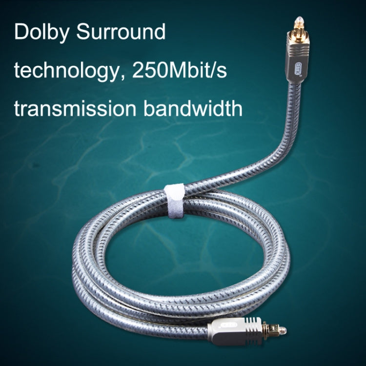 Rynx | EMK YL/B Audio Digital Optical Fiber Cable Square to Square Audio Connection Cable, Length: 3m (Transparent Grey)