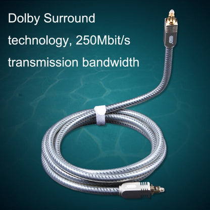 Rynx | EMK YL/B Audio Digital Optical Fiber Cable Square to Square Audio Connection Cable, Length: 3m (Transparent Grey)