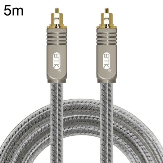 Rynx | EMK YL/B Audio Digital Optical Fiber Cable Square to Square Audio Connecting Cable, Length: 5m (Transparent Grey)