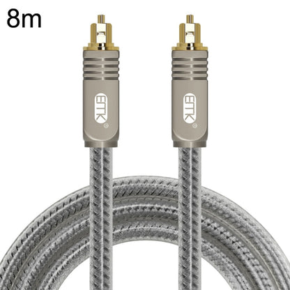 Rynx | EMK YL/B Audio Digital-Optical Fiber Cable Square to Square Audio Connection Cable, Length: 8m (Transparent Gray)
