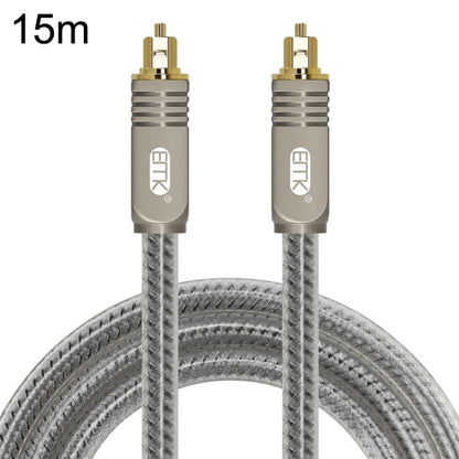 Rynx | EMK YL/B Audio Digital Optical Fiber Cable Square to Square Audio Connection Cable, Length: 15m (Transparent Grey)