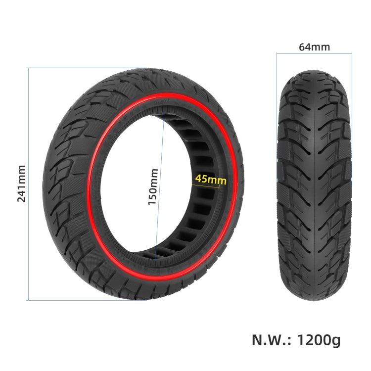 Rynx | For Ninebot Max G30 10 X 2.5 Inch (60/70-6.5) Scooter Solid Rubber Tire Red Line
